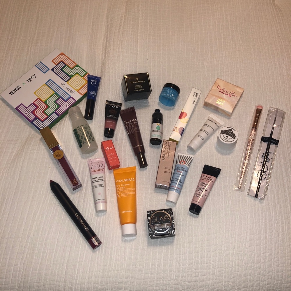 Bundle of makeup and serums.